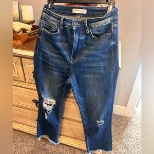 Flying Monkey Distressed Cropped Jeans